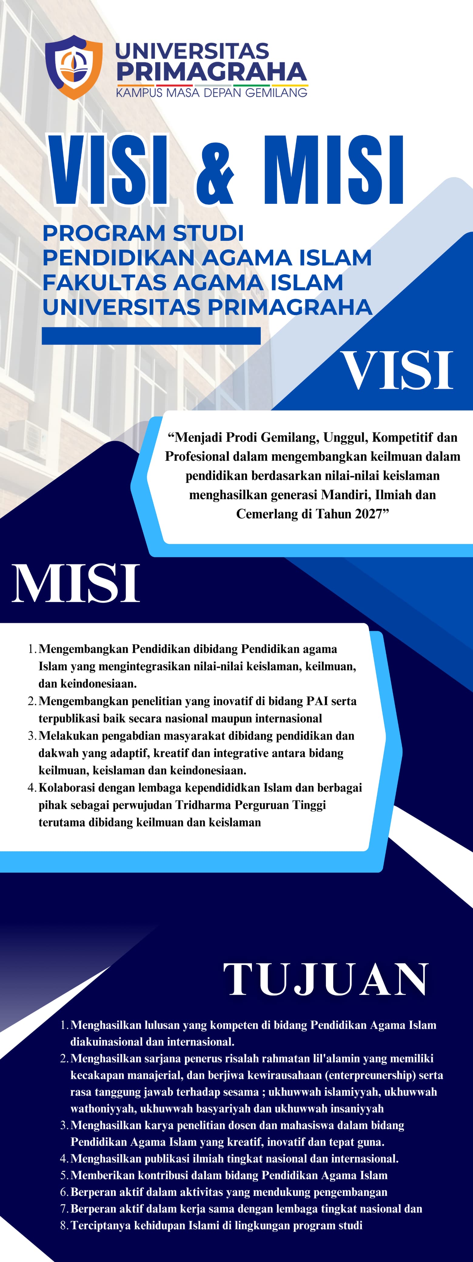 Visi Misi Program Studi Pendidikan Agama Islam